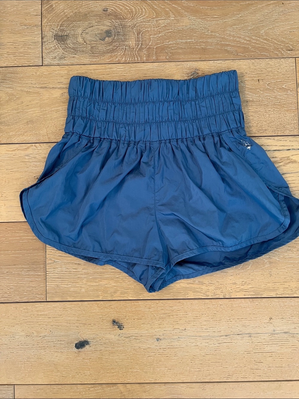 FP Movement The Way Home High-Waist Ruched Blue Women's Shorts